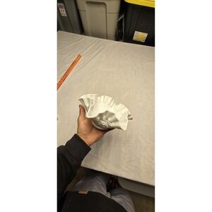 Vintage Milk Glass With Roses And Ruffle Rim